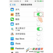 苹果5s 怎么禁止应用软件使用蜂窝网络?
