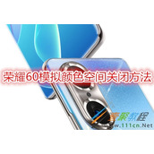 荣耀60模拟颜色空间怎么关闭 荣耀60模拟颜色空间关闭方法
