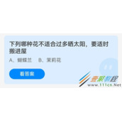 下列哪种花不适合过多晒太阳要适时搬进屋 2022支付宝蚂蚁庄园5月18日答案