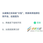 头被撞之后会起大包而身体其他部位则不会这是因为 2022支付宝蚂蚁庄园3月24日答案