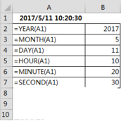 实例：Excel 日期时间元素的提取和组合