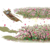 ppt制作桃花林中桃花动画的方法