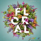 ps制作立体层次花卉文字图片