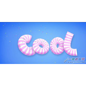 AI如何设计立体的条纹糖果文字