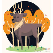 AI绘制萌萌的小驯鹿插画