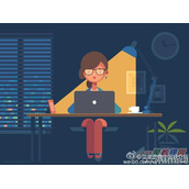 AI绘制深夜加班的场景插画