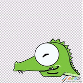 ps绘制一个绿色的鳄鱼头像的方法