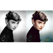 ps如何给黑白人像照片简单上色