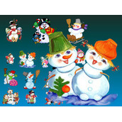 圣诞节雪人集psd分层素材图片