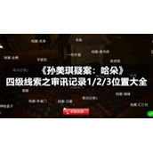 《孙美琪疑案：哈朵》四级线索之审讯记录1/2/3位置大全