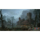 photoshop设计破旧沼泽建筑场景插画绘制教程