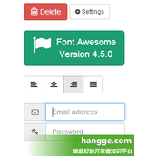 CSS3使用Font Awesome字体图标的控件样例（按钮，工具栏，输入框）例子