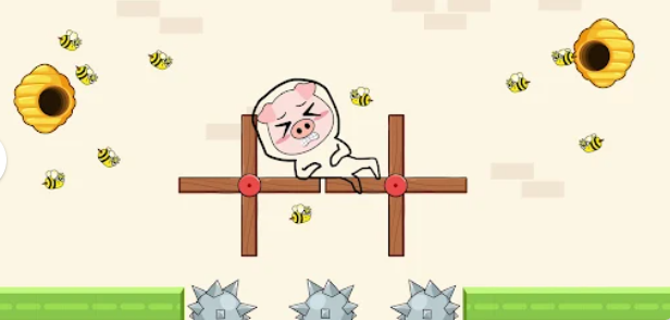 疯狂猪猪画线救援游戏