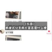 《抖音》断崖式分手照片宣言是什么梗