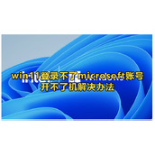 win11登录不了microsoft账号开不了机怎么办