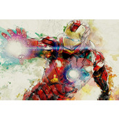 Photoshop快速把钢铁侠图片转为素描水墨风格教程