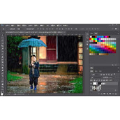 ps怎么做下雨效果?Photoshop给撑伞的男孩图片添加逼真的雨丝效果