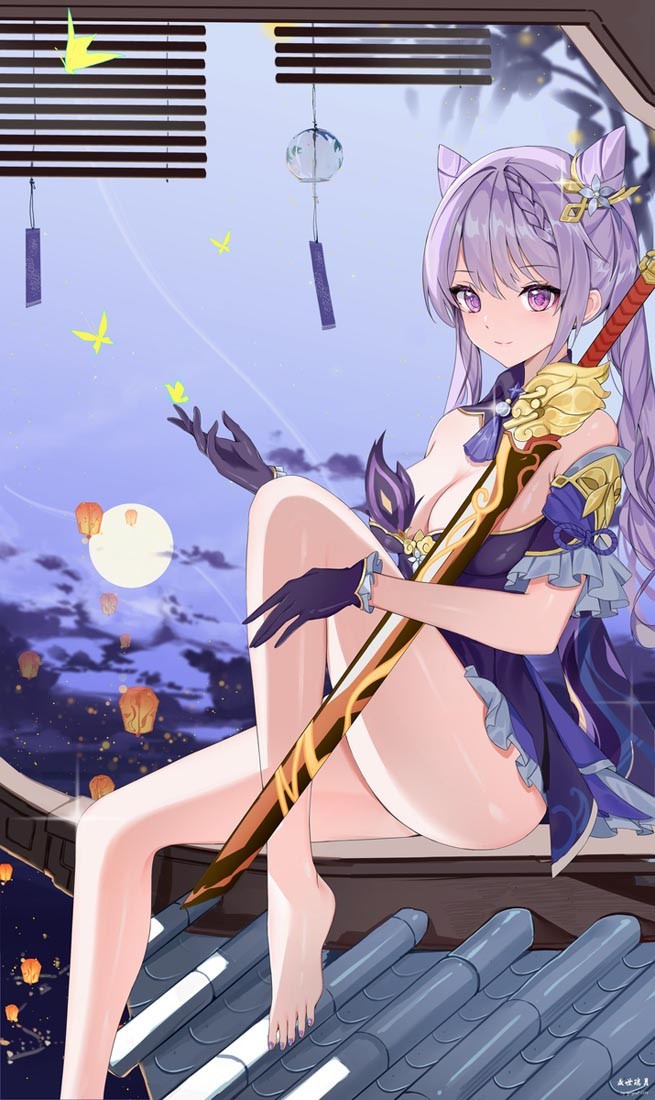 wallpaper原神刻晴黑白丝动态典藏级早安壁纸图