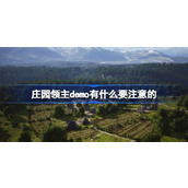 庄园领主demo有什么要注意的