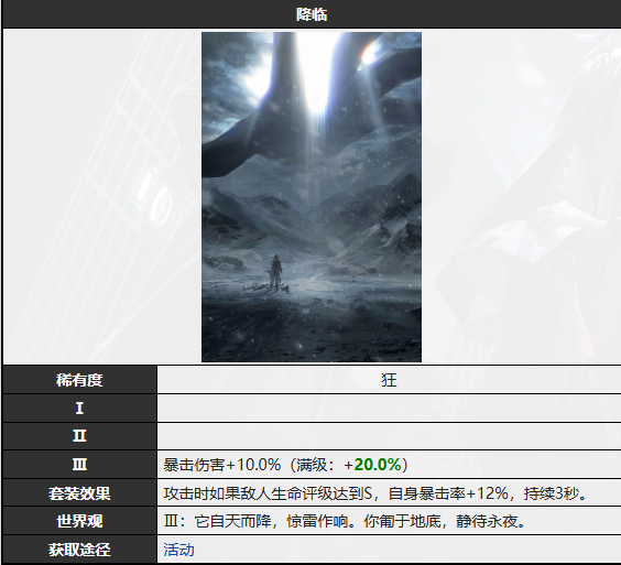 无期迷途降临烙印图鉴属性一览