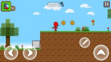 红色火柴人动画跑酷战斗机