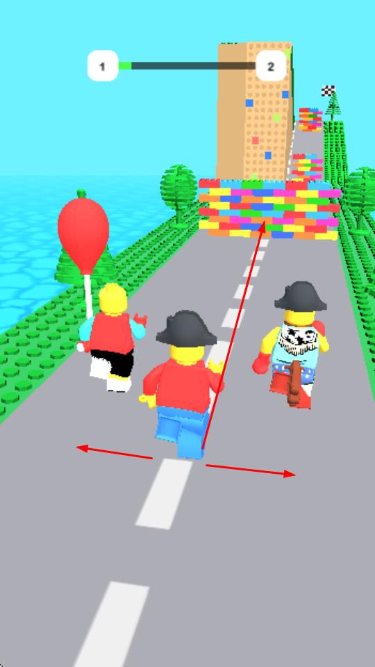 方块人组合赛跑