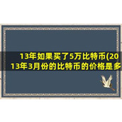 13年如果买了5万比特币(2013年3月份的比特币的价格是多少)