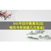 btc今日行情美元(比特币今年突破几万美金)