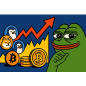 鲸鱼入市$PEPE周末飙升15%，比特币价格新高引爆2大迷因币预售热潮