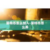 莱特币怎么加入-莱特币怎么弄