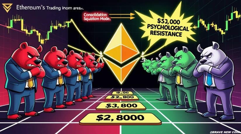 以太坊（ETH）价格预测：ETH在3000美元附近震荡，多阶段复苏结构正在形成