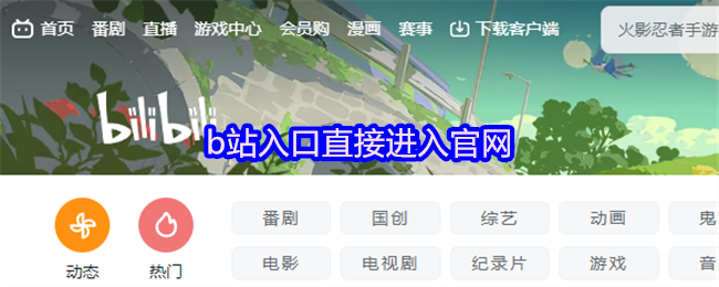 b站入口直接进入官网