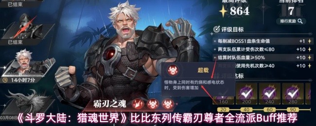 斗罗大陆猎魂世界霸刃尊者怎么打 比比东列传霸刃尊者全流派Buff推荐