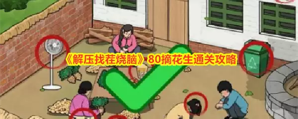 解压找茬烧脑80关摘花生通关指南