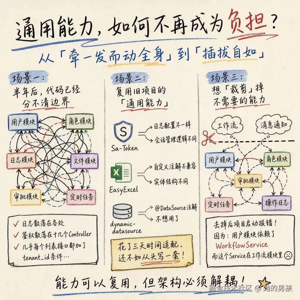 从零搭建企业后台：我为何将核心能力划分为Starter与Plugin