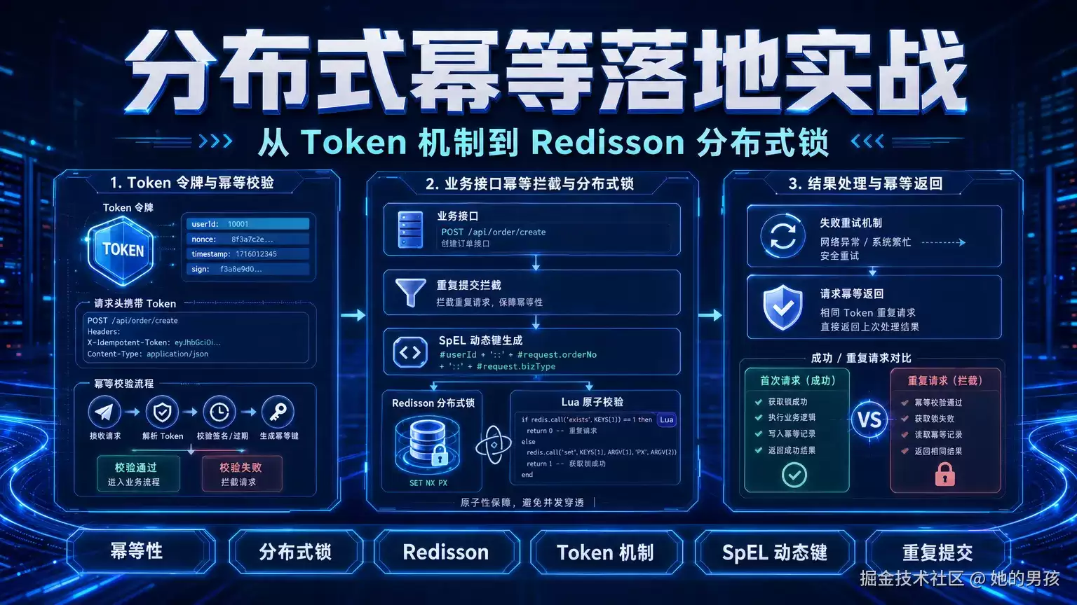 分布式幂等如何实现业务接口：从Token机制到Redisson锁实践