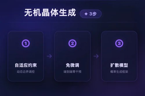 自适应约束指导扩散模型实现无机晶体结构免微调生成