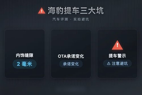 比亚迪海豹提车三个月，我踩过的3个坑