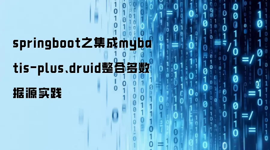 springboot之集成mybatis-plus druid整合多数据源实践
