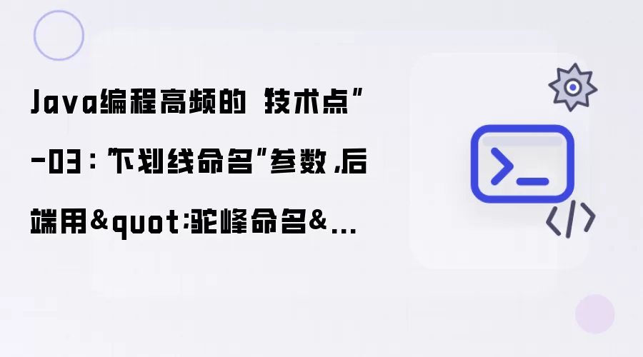Java编程高频的“技术点”-03：“下划线命名”参数：后端用“驼峰命名”接收