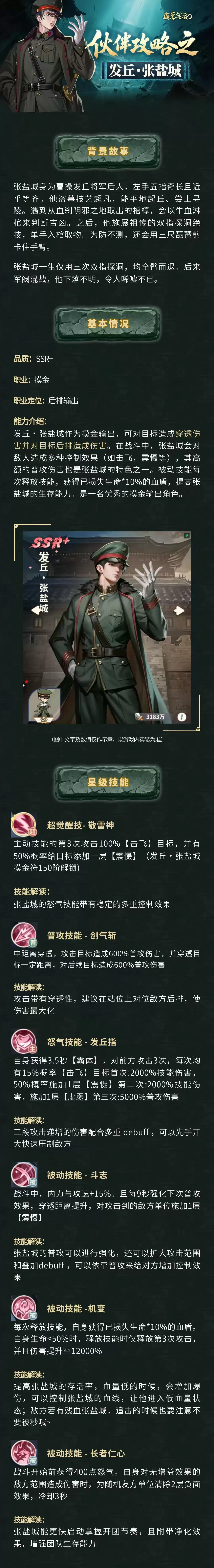角色档案丨发丘·张盐城 双指探洞技艺绝