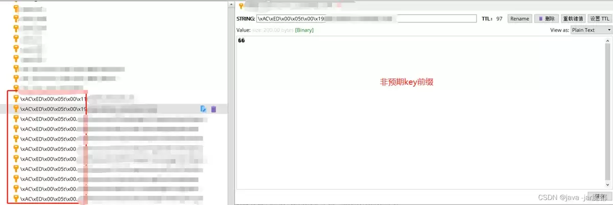 RedisKey值出现\xAC\xED\x00\x05t\x00\x19原因分析与解决过程