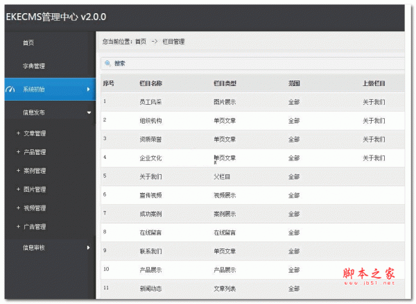 EKECMS网站管理系统 电脑端与手机端 v3.1.23