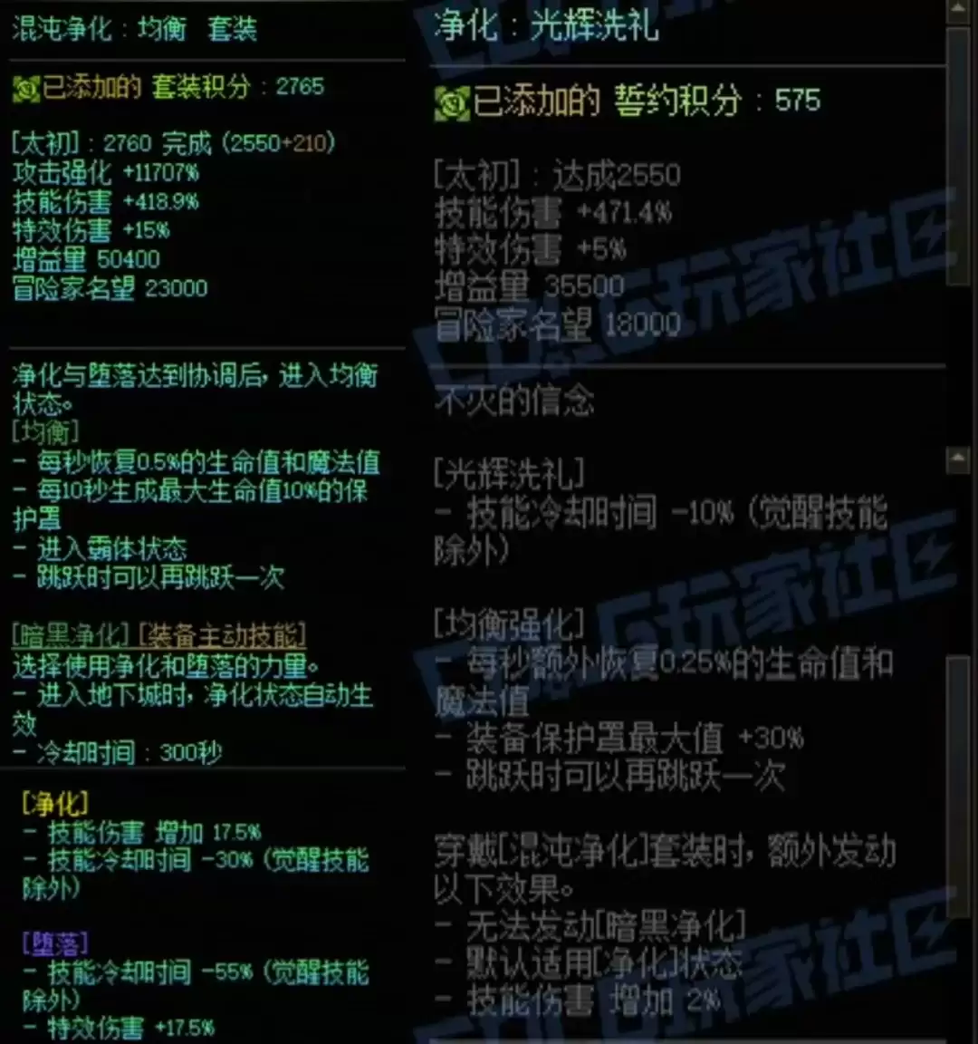 DNF混沌套和混沌誓约中搭配属性一览