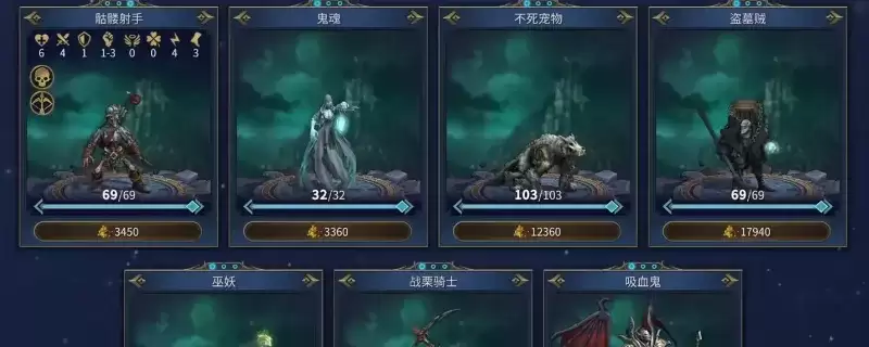 魔法门之英雄无敌：上古纪元墓园阵营兵种升级攻略-骷髅射手优先提升