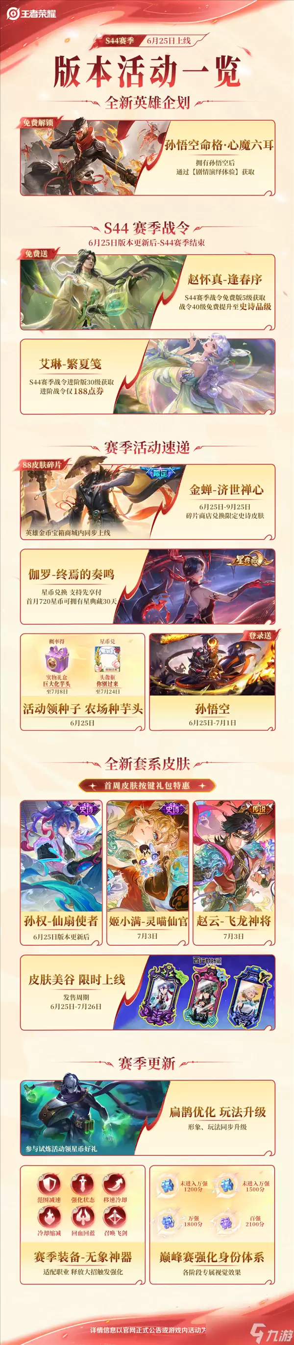 《王者荣耀》S44新赛季今日开启孙悟空心魔六耳免费拿