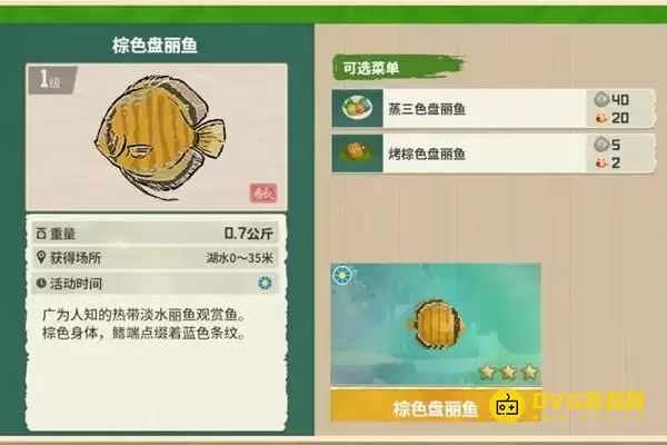 《潜水员戴夫》棕色盘丽鱼在何处钓-丛林DLC棕色盘丽鱼图鉴钓鱼点钓鱼时间方法