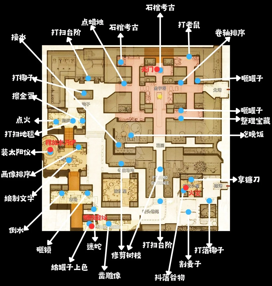 鹅鸭杀手游古代沙漠地图任务地点一图解