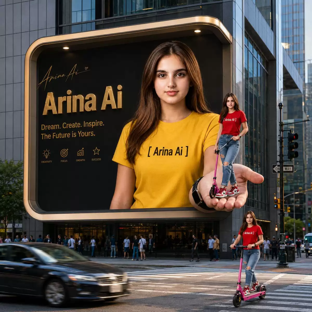 Arina Ai 3D 城市广告牌 变形