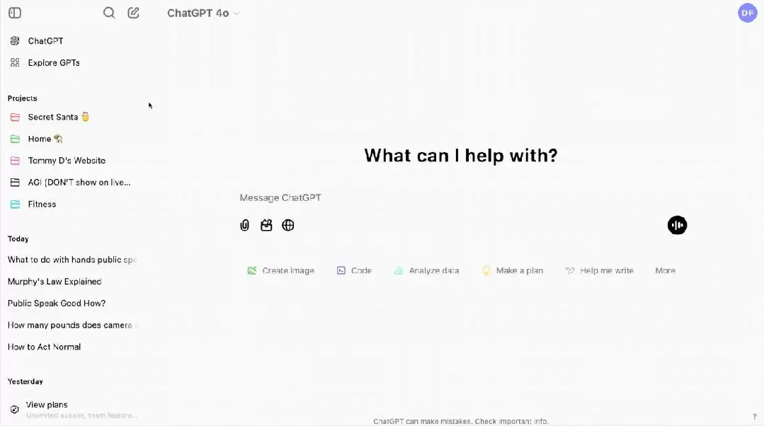 ChatGPT终于也推出Projects功能:却故意露出一个AGI的项目